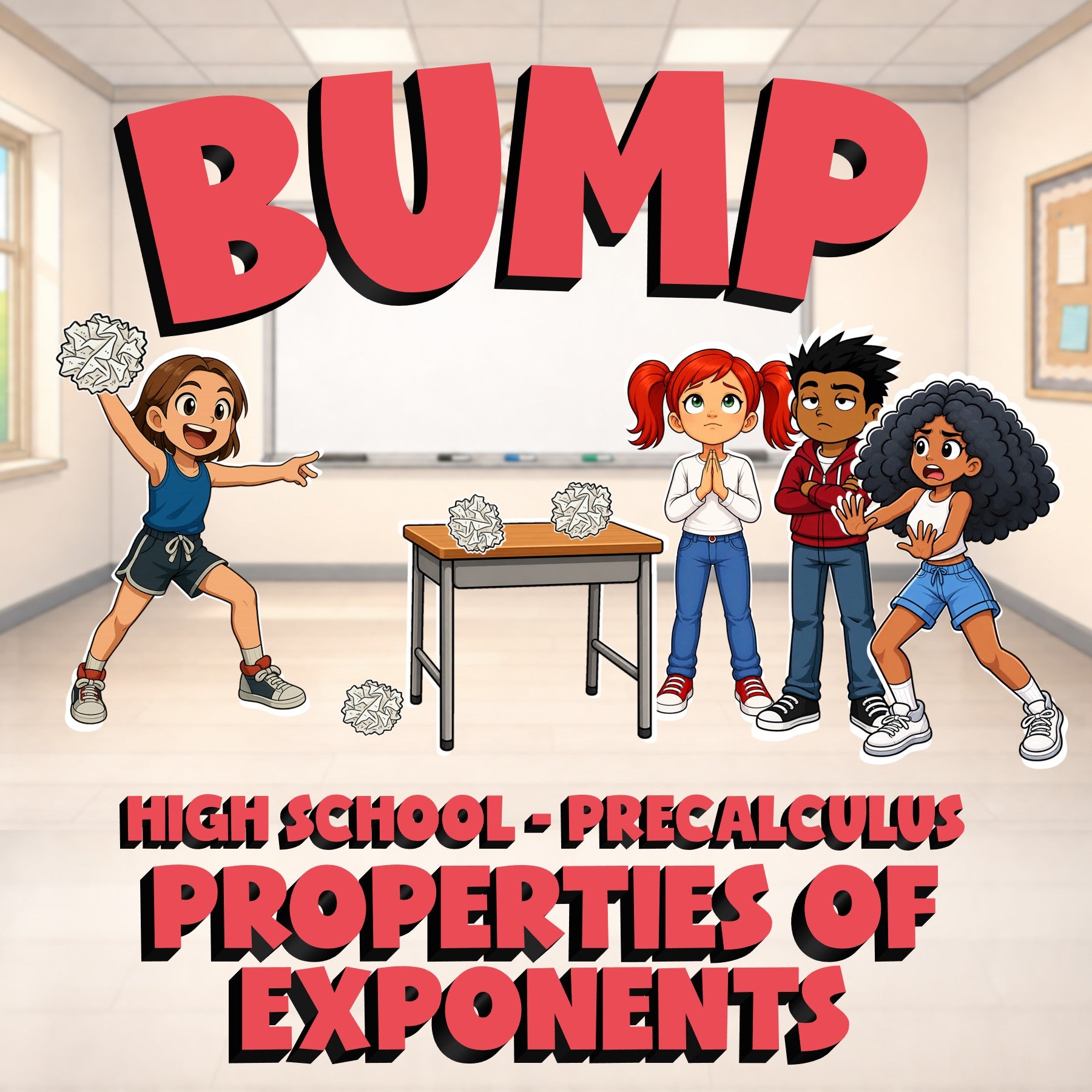 Properties of Exponents BUMP Math Game - No Prep PreCalculus Review Activity
