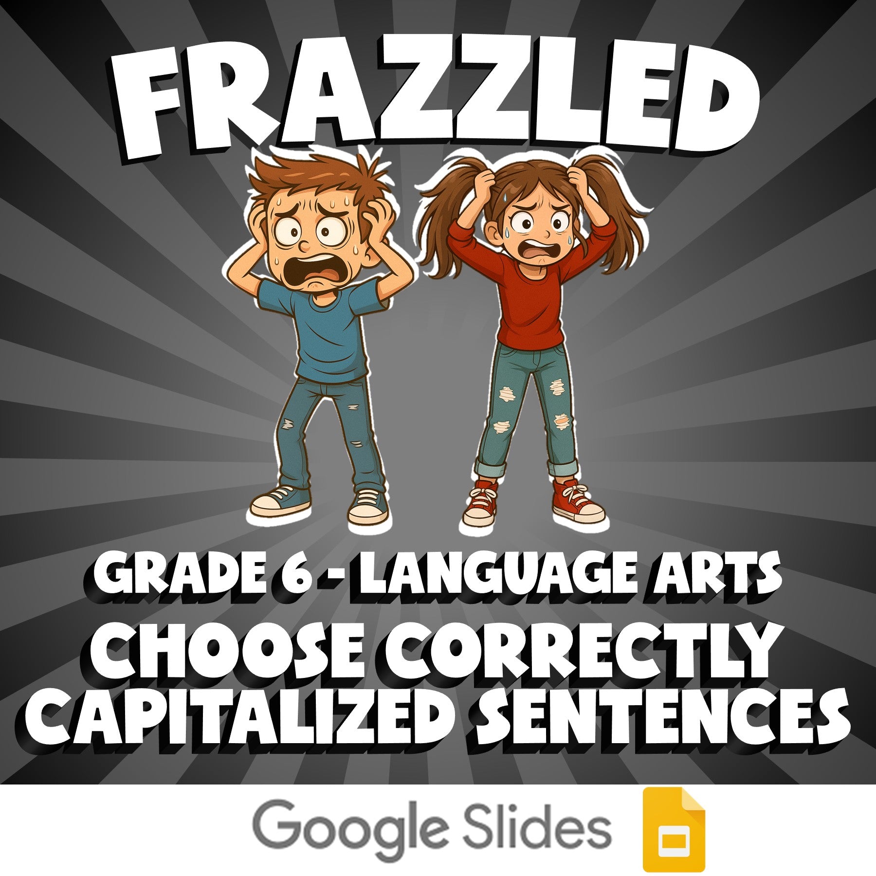 Choose Correctly Capitalized Sentences FRAZZLED ELA Game - No Prep Grade 6