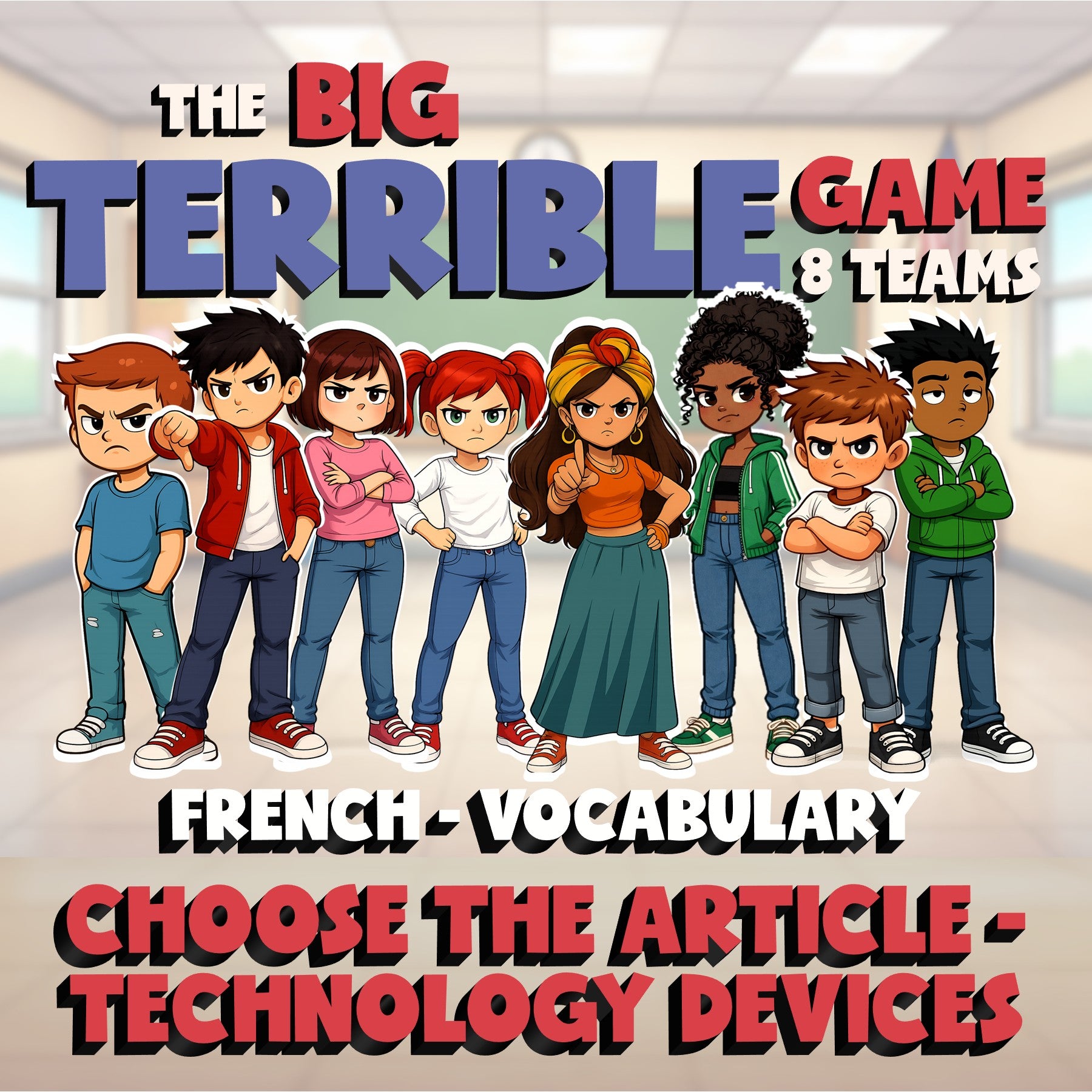 Choose The Article - Technology Devices BIG TERRIBLE GAME - French Exercise