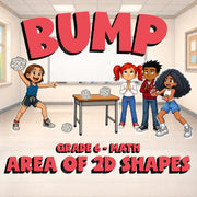 Area of 2D Shapes BUMP Math Game - No Prep Grade 6 Review Activity