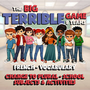 Change to Plural - School Subjects & Activities BIG TERRIBLE GAME - French