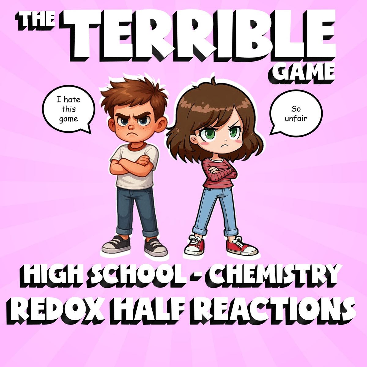 Redox Half Reactions THE TERRIBLE GAME - No Prep Chemistry Science Review