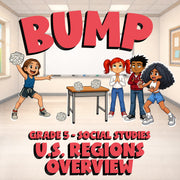 U.S. Regions Overview BUMP Socials Game - No Prep Grade 5 Review Activity