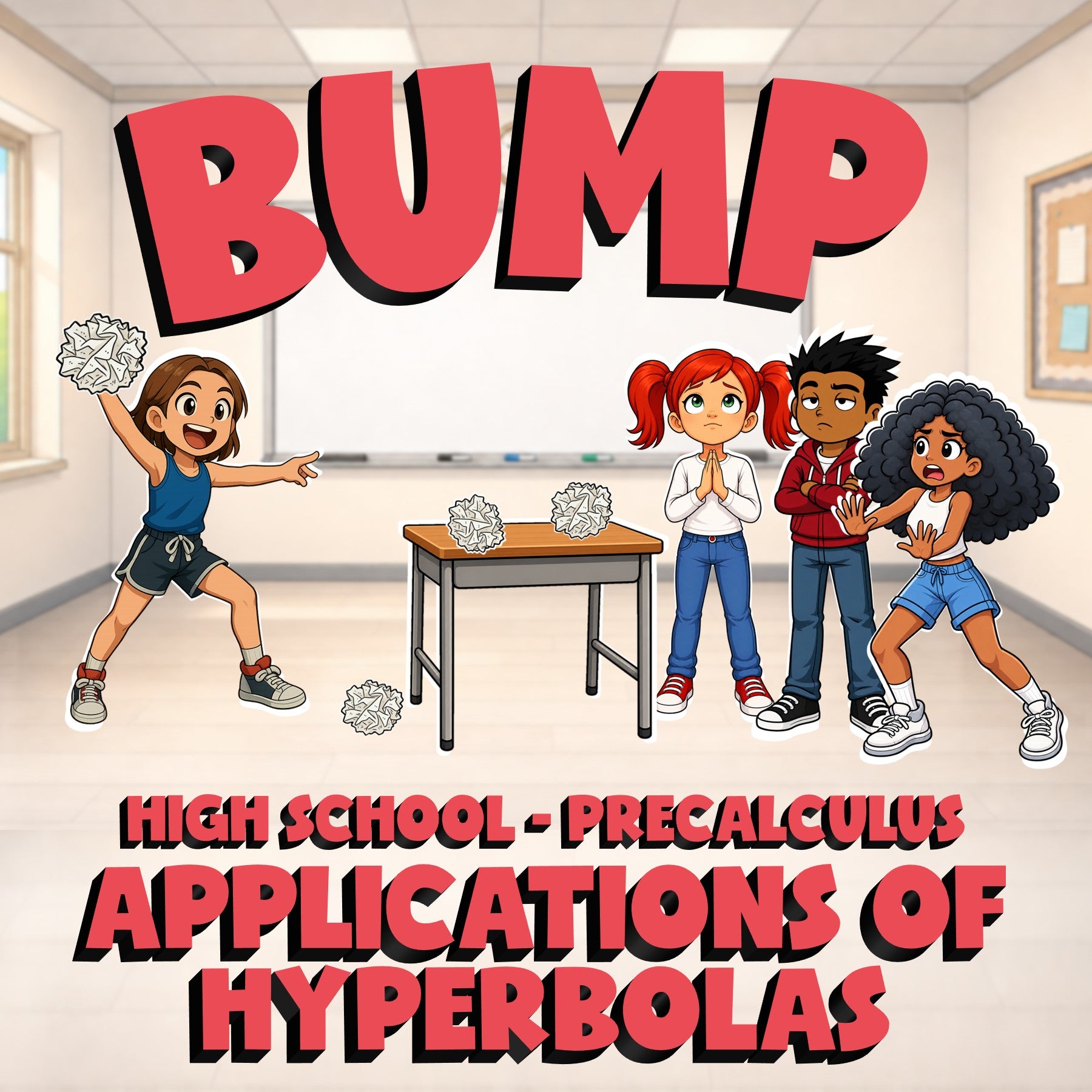 Applications of Hyperbolas BUMP Math Game - No Prep PreCalculus Review Activity