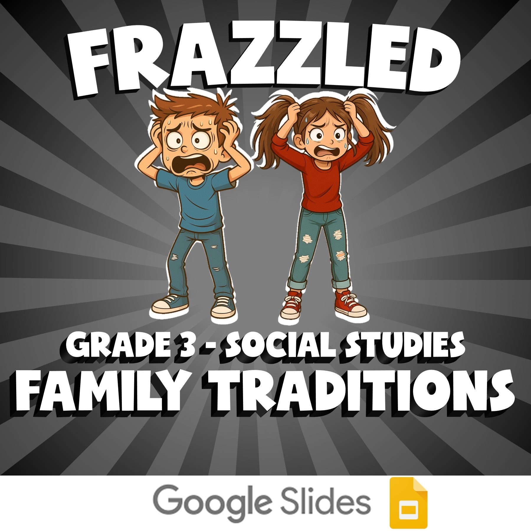 Family Traditions FRAZZLED Socials Game - No Prep Grade 3 Review Activity