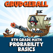 Probability Basics GRUDGEBALL Math Game - No Prep Grade 8 Review Activity