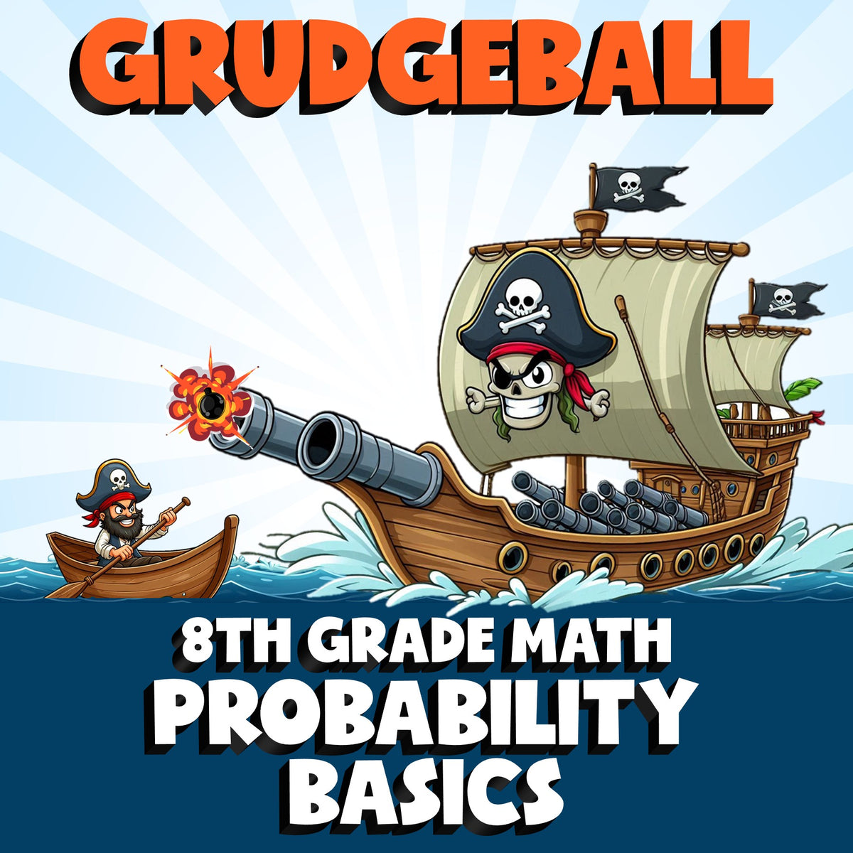 Probability Basics GRUDGEBALL Math Game - No Prep Grade 8 Review Activity