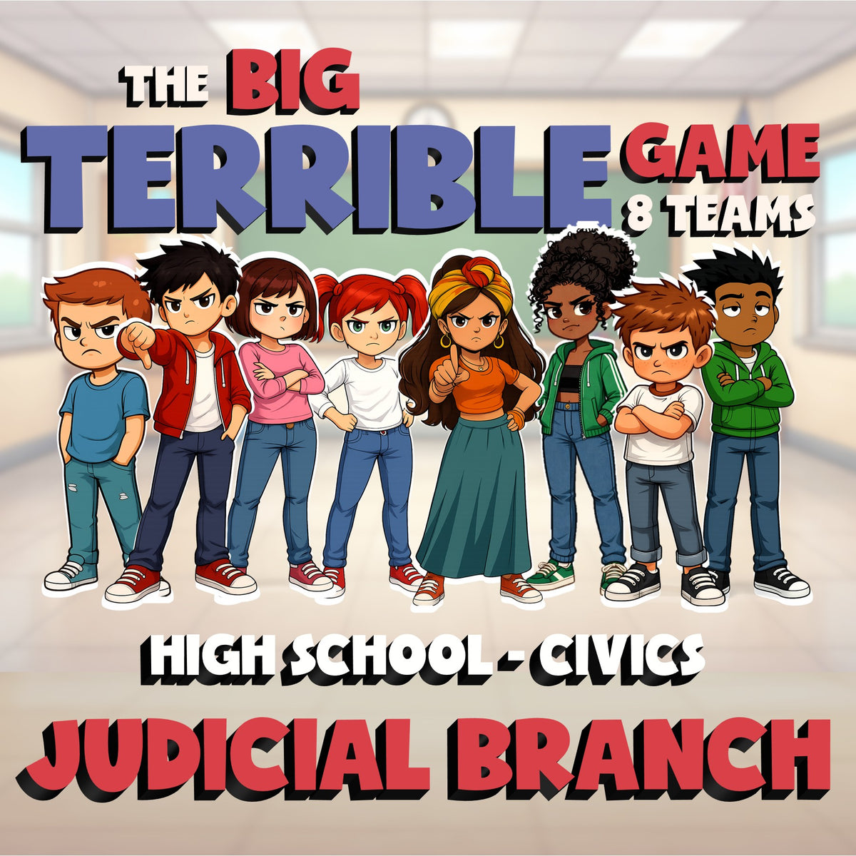 Judicial Branch BIG TERRIBLE GAME - No Prep Civics Review Activity