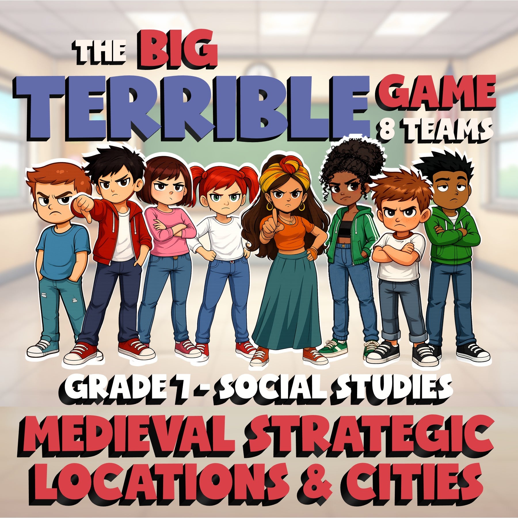 Medieval Strategic Locations & Cities BIG TERRIBLE GAME - Grade 7 Socials Review