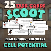 Cell Potential SCOOT TASK CARDS Science Game - No Prep Chemistry Review Activity