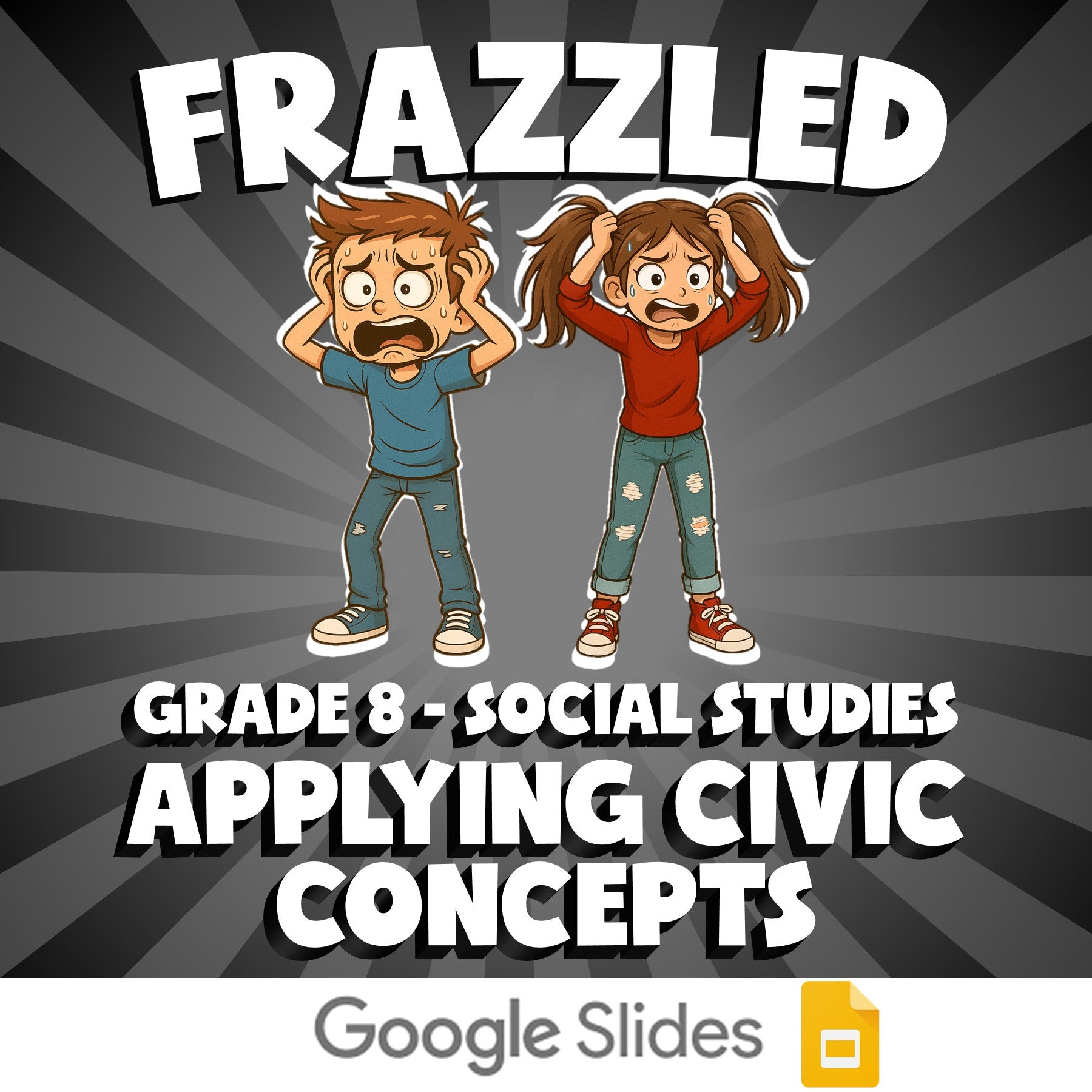 Applying Civic Concepts FRAZZLED Socials Game - No Prep Grade 8 Review Activity