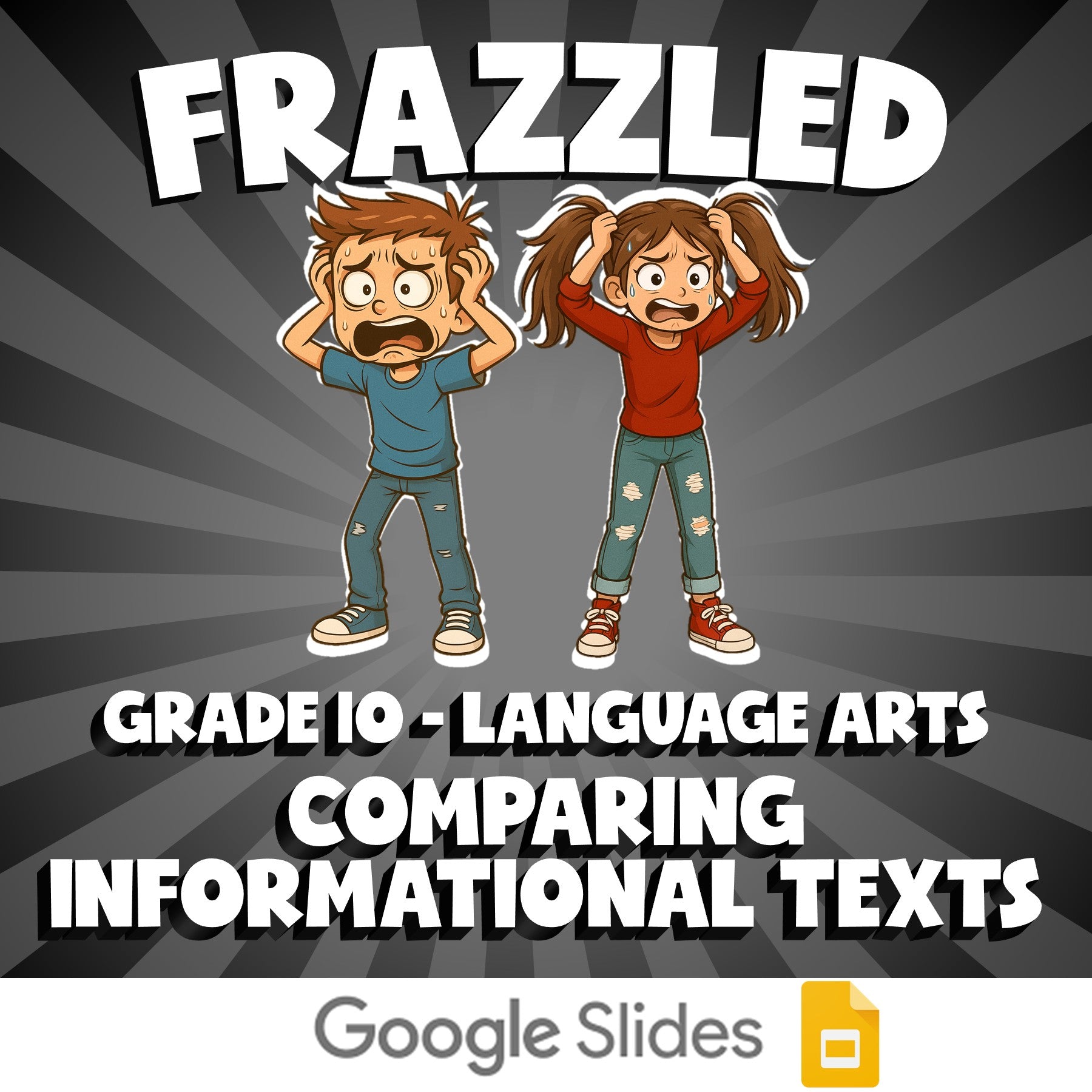 Comparing Informational Texts FRAZZLED ELA Game - No Prep Grade 10 Review
