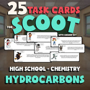 Hydrocarbons SCOOT TASK CARDS Science Game - No Prep Chemistry Review Activity