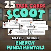 Energy Fundamentals SCOOT TASK CARDS Science Game - No Prep Grade 7 Review