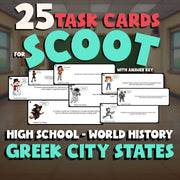 Greek City States SCOOT TASK CARDS Game - No Prep World History Review Activity