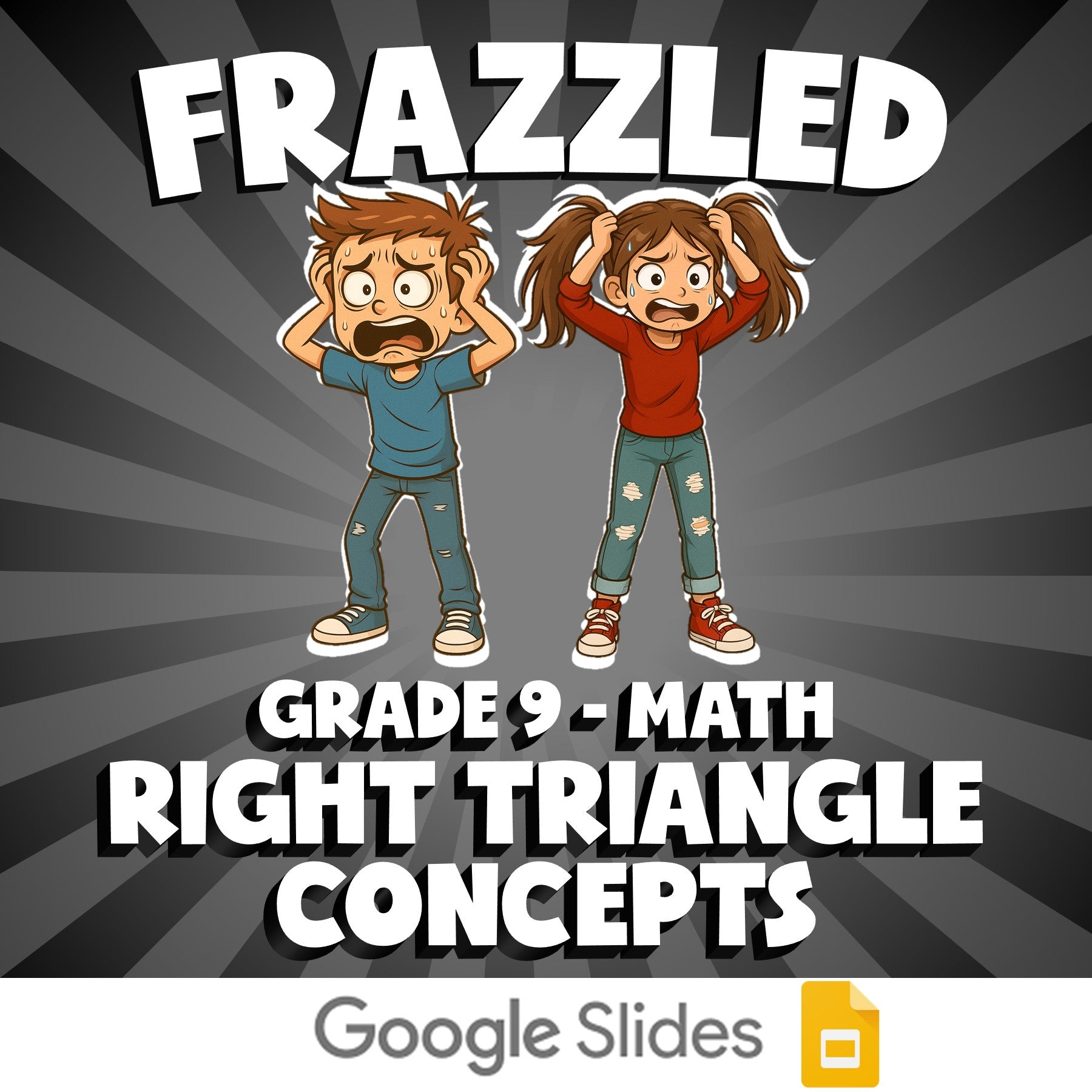 Right Triangle Concepts FRAZZLED Math Game - No Prep Grade 9 Review Activity