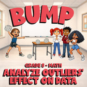 Analyze Outliers’ Effect on Data BUMP Math Game - No Prep Grade 8 Review
