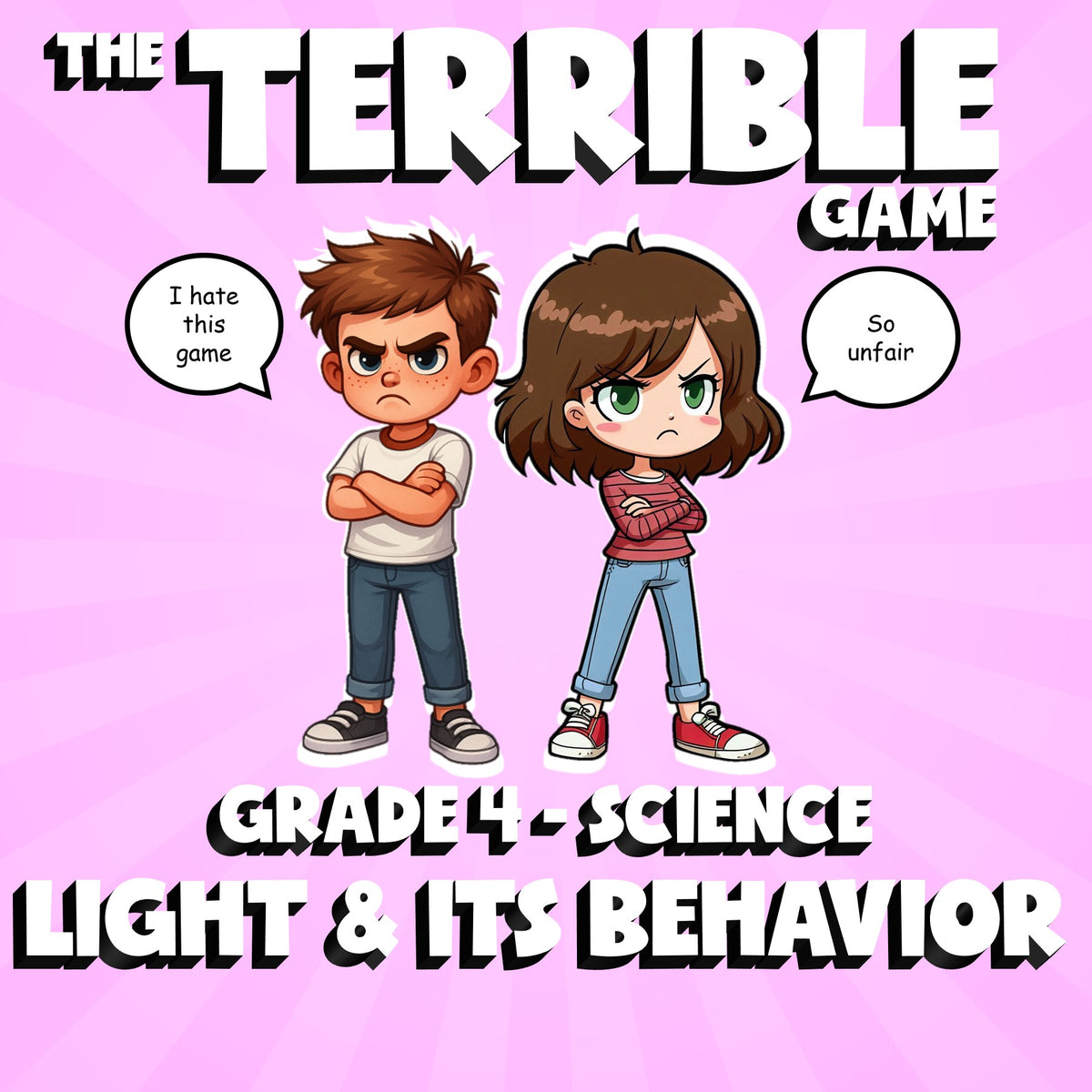 Light & Its Behavior THE TERRIBLE GAME - No Prep Grade 4 Science Review Activity