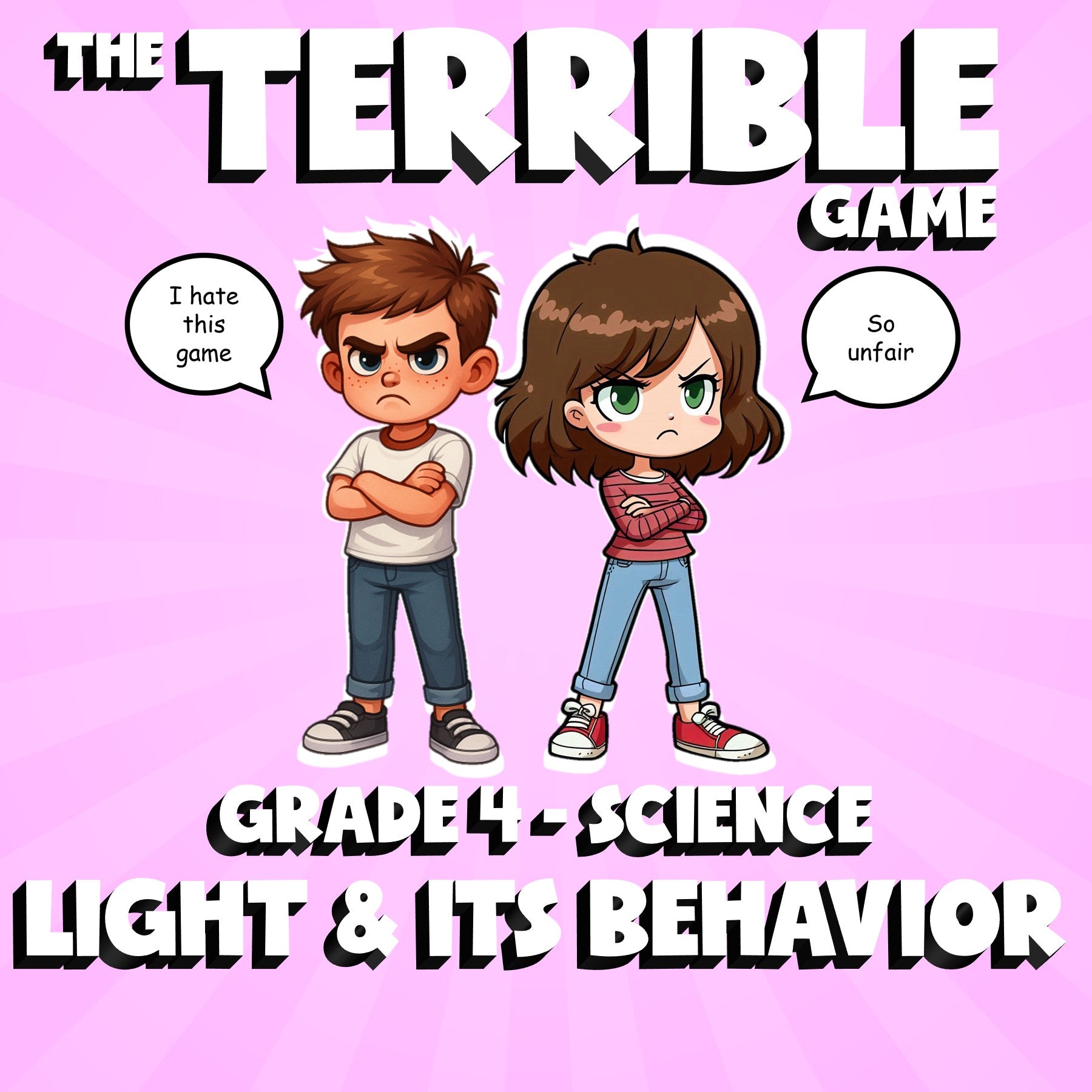 Light & Its Behavior THE TERRIBLE GAME - No Prep Grade 4 Science Review Activity