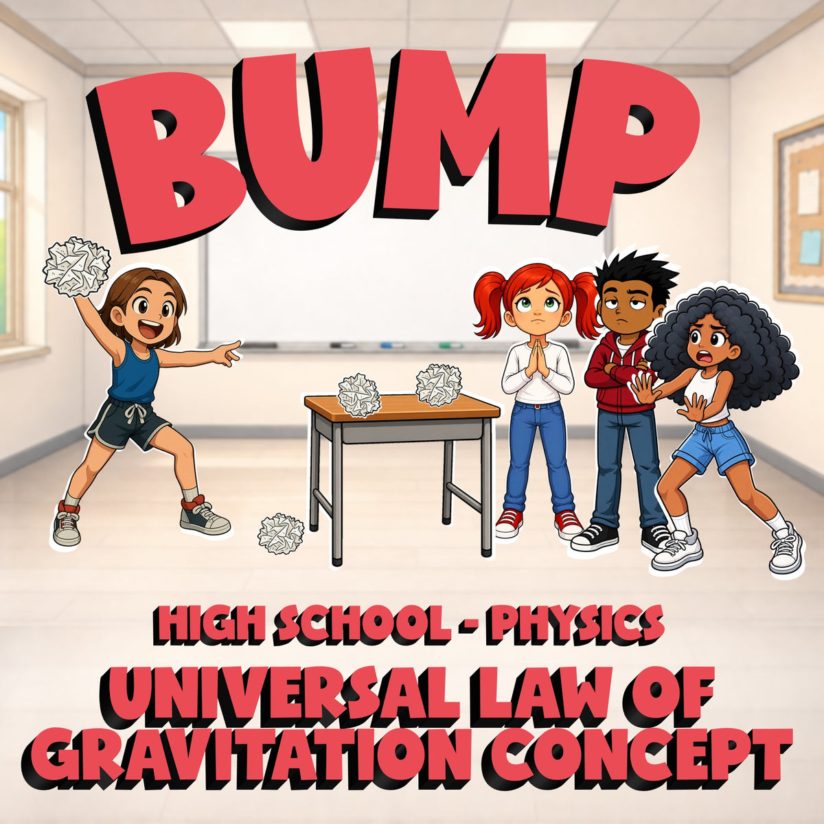 Universal Law of Gravitation Concept BUMP Science Game - No Prep Physics Review