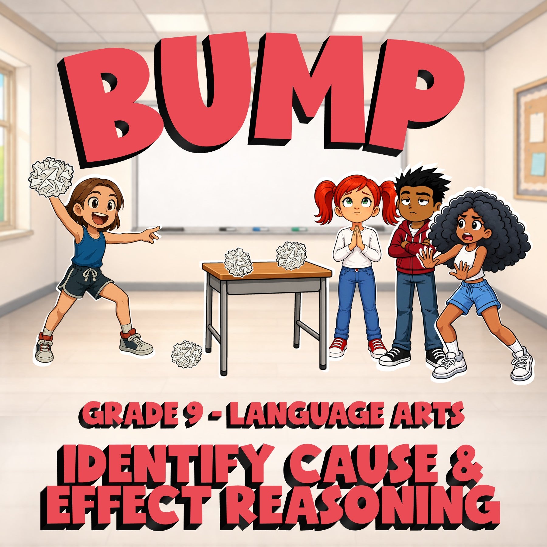 Identify Cause & Effect Reasoning BUMP ELA Game - No Prep Grade 9 Review