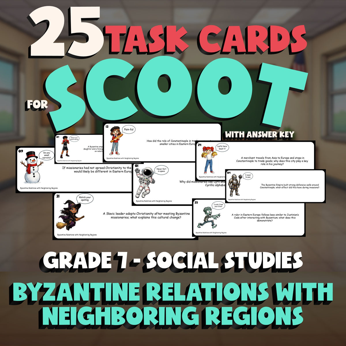 Byzantine Relations with Neighboring Regions SCOOT TASK CARDS Socials Game - G7