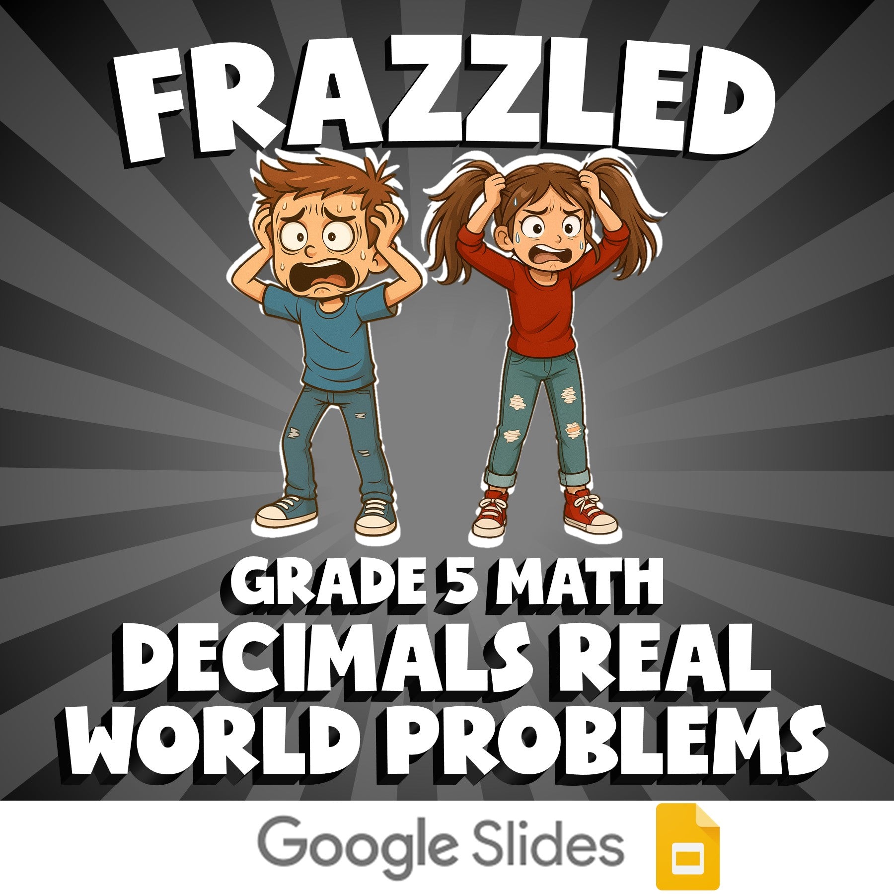 Decimals Real World Problems FRAZZLED Math Game - No Prep Grade 5 Review