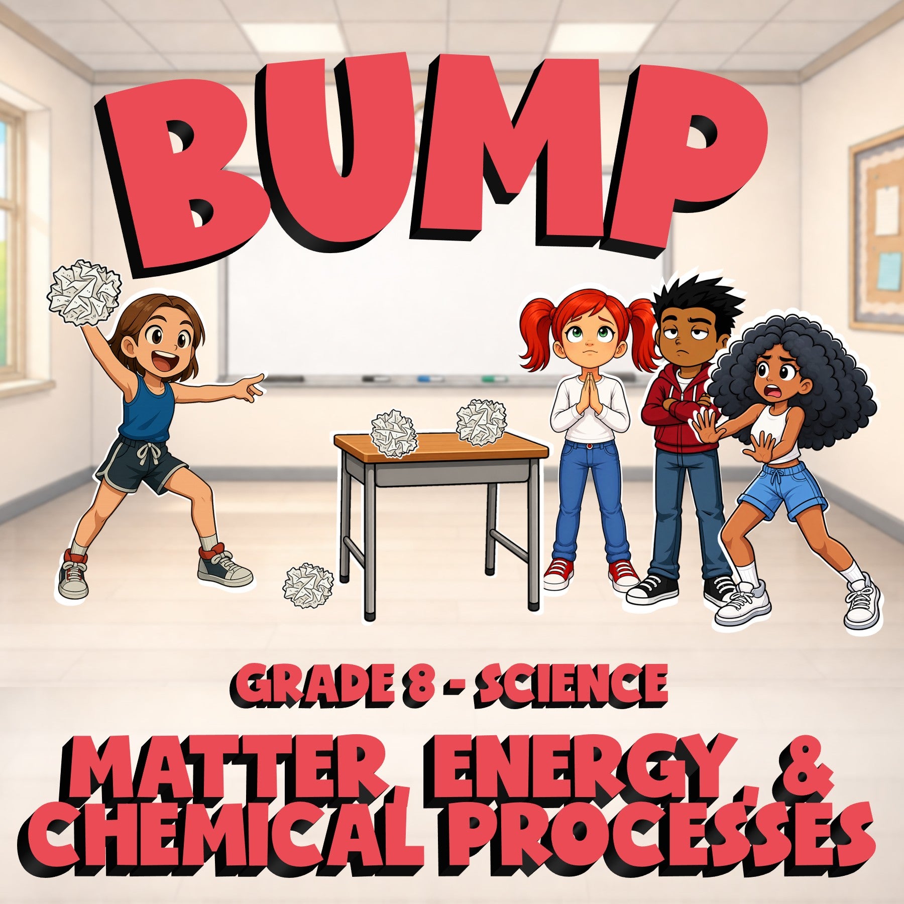 Matter, Energy, & Chemical Processes BUMP Science Game - No Prep Grade 8 Review