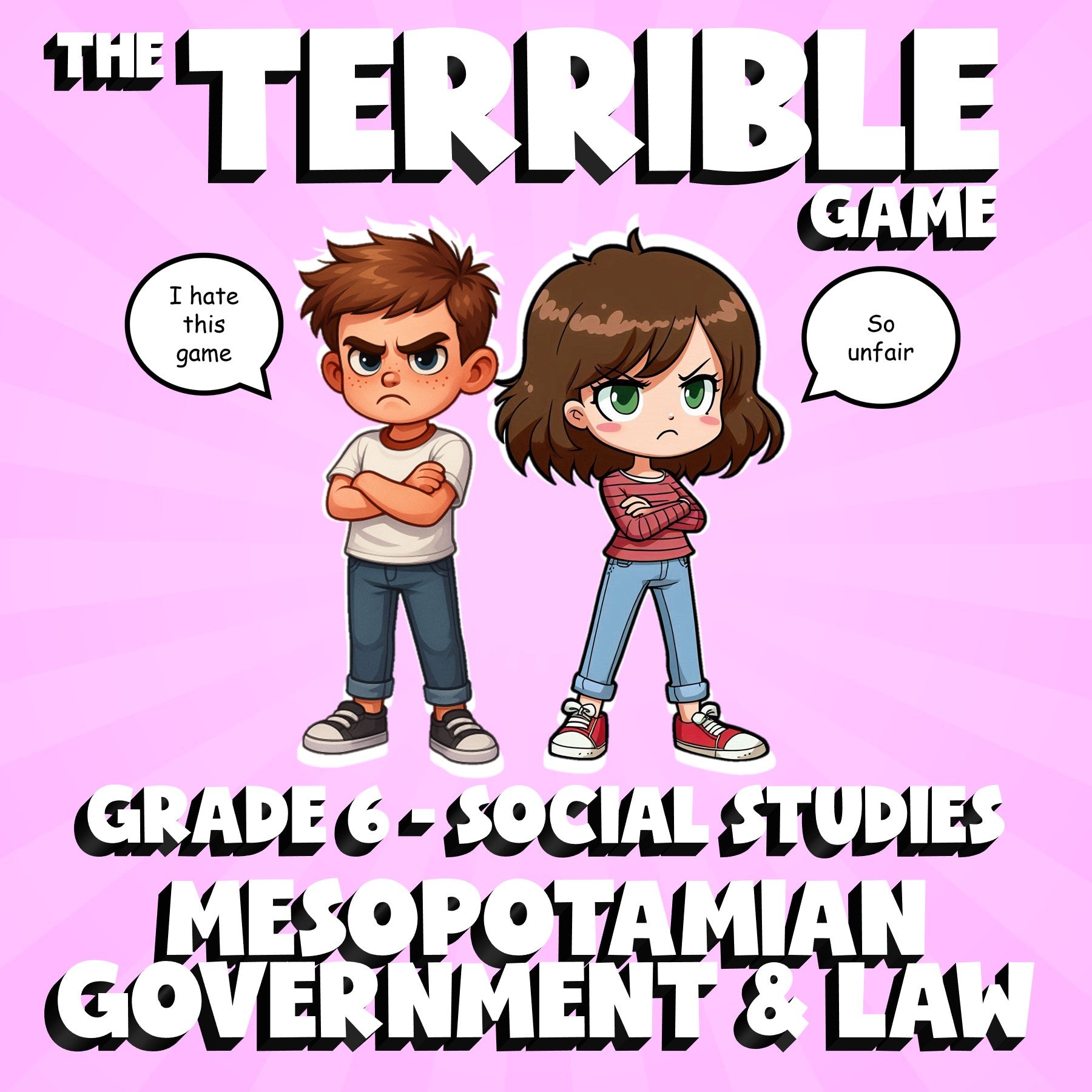 Mesopotamian Government & Law THE TERRIBLE GAME - No Prep Grade 6 Socials Review