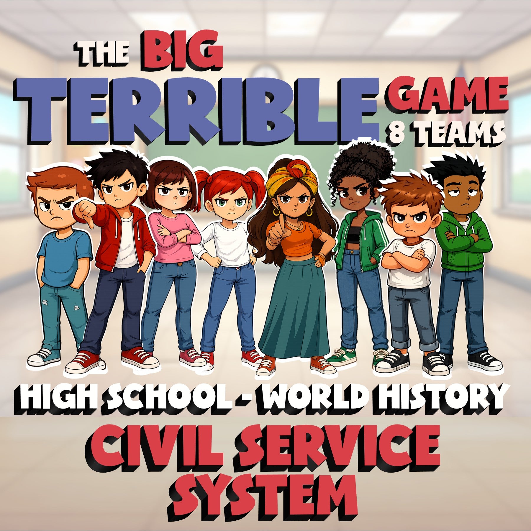 Civil Service System BIG TERRIBLE GAME - No Prep World History Review Activity
