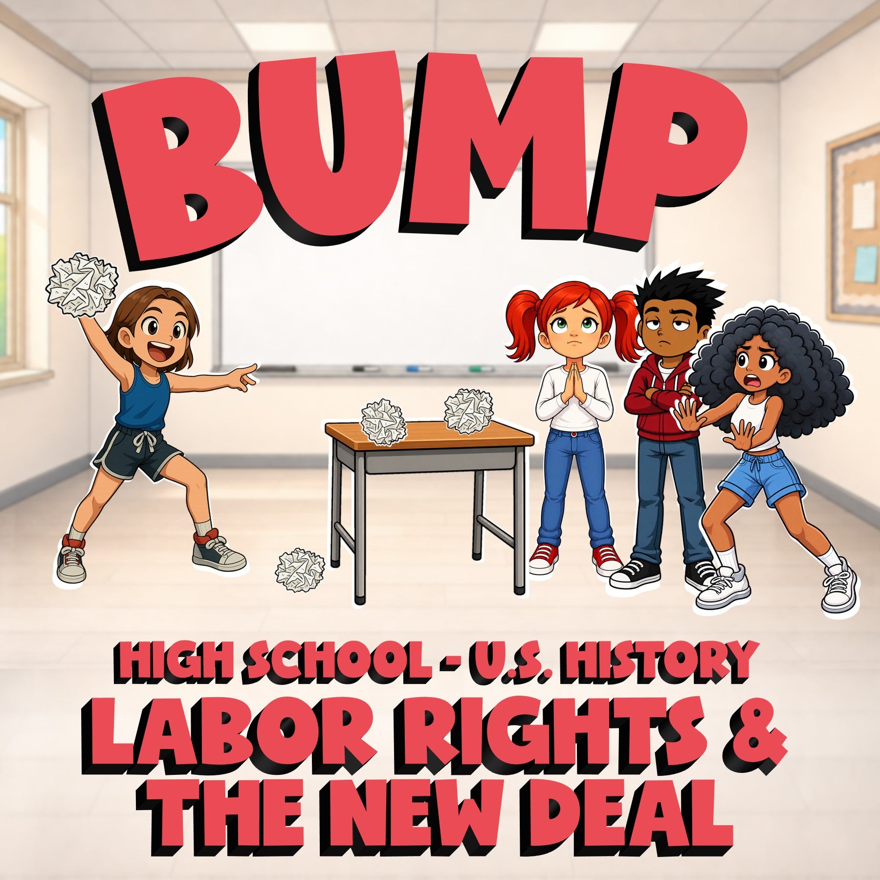 Labor Rights & the New Deal BUMP U.S. History Game - No Prep Review Activity