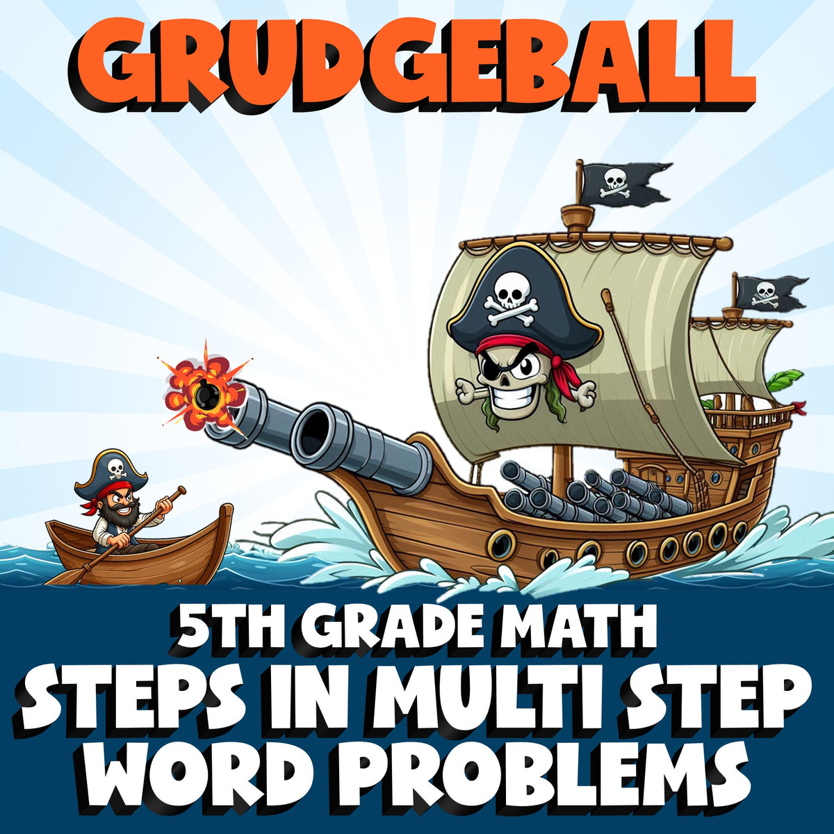 Steps in Multi Step Word Problems GRUDGEBALL Math Game - No Prep Grade 5 Review