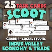 Indus Valley Economy & Trade SCOOT TASK CARDS Socials Game - No Prep Grade 6