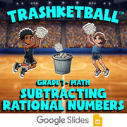 Subtracting Rational Numbers TRASHKETBALL Math Game - No Prep Grade 7 Review