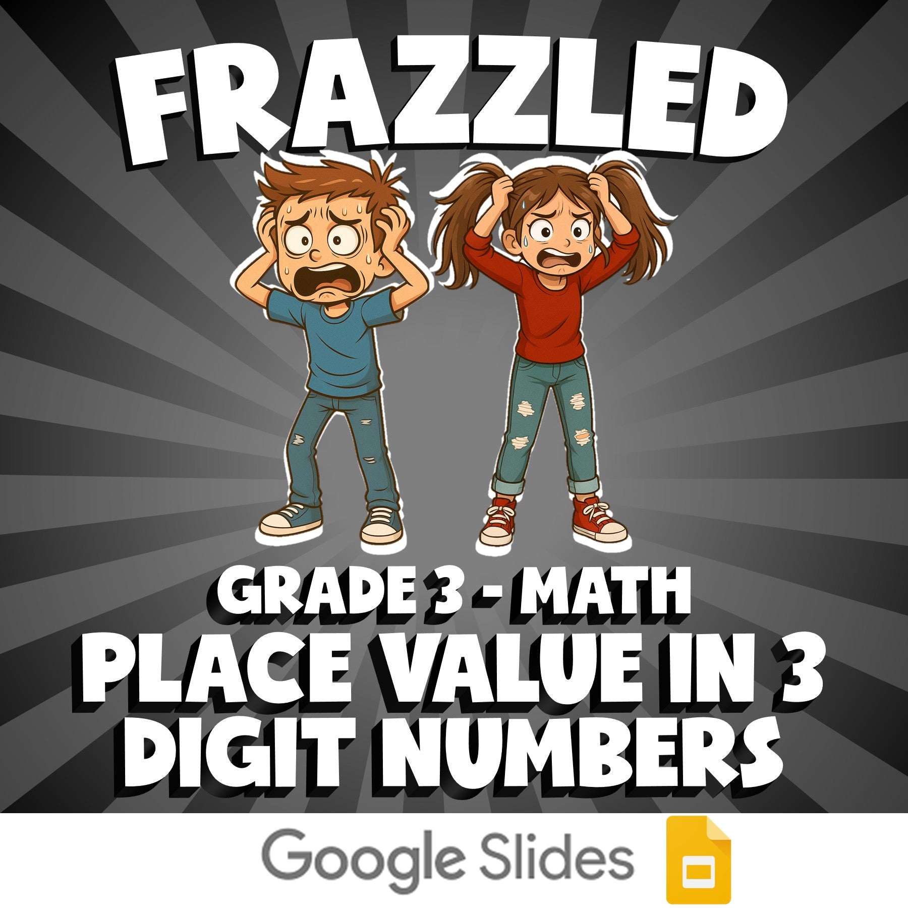 Place Value in 3 Digit Numbers FRAZZLED Math Game - No Prep Grade 3 Review