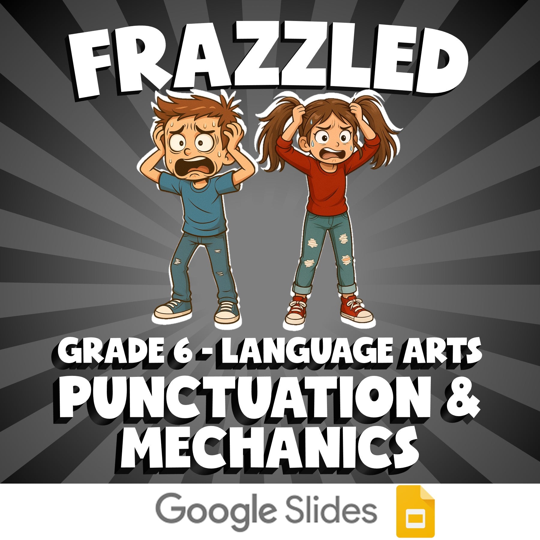 Punctuation & Mechanics FRAZZLED ELA Game - No Prep Grade 6 Review Activity