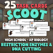 Restriction Enzymes & DNA Cutting SCOOT TASK CARDS Science Game - AP Biology