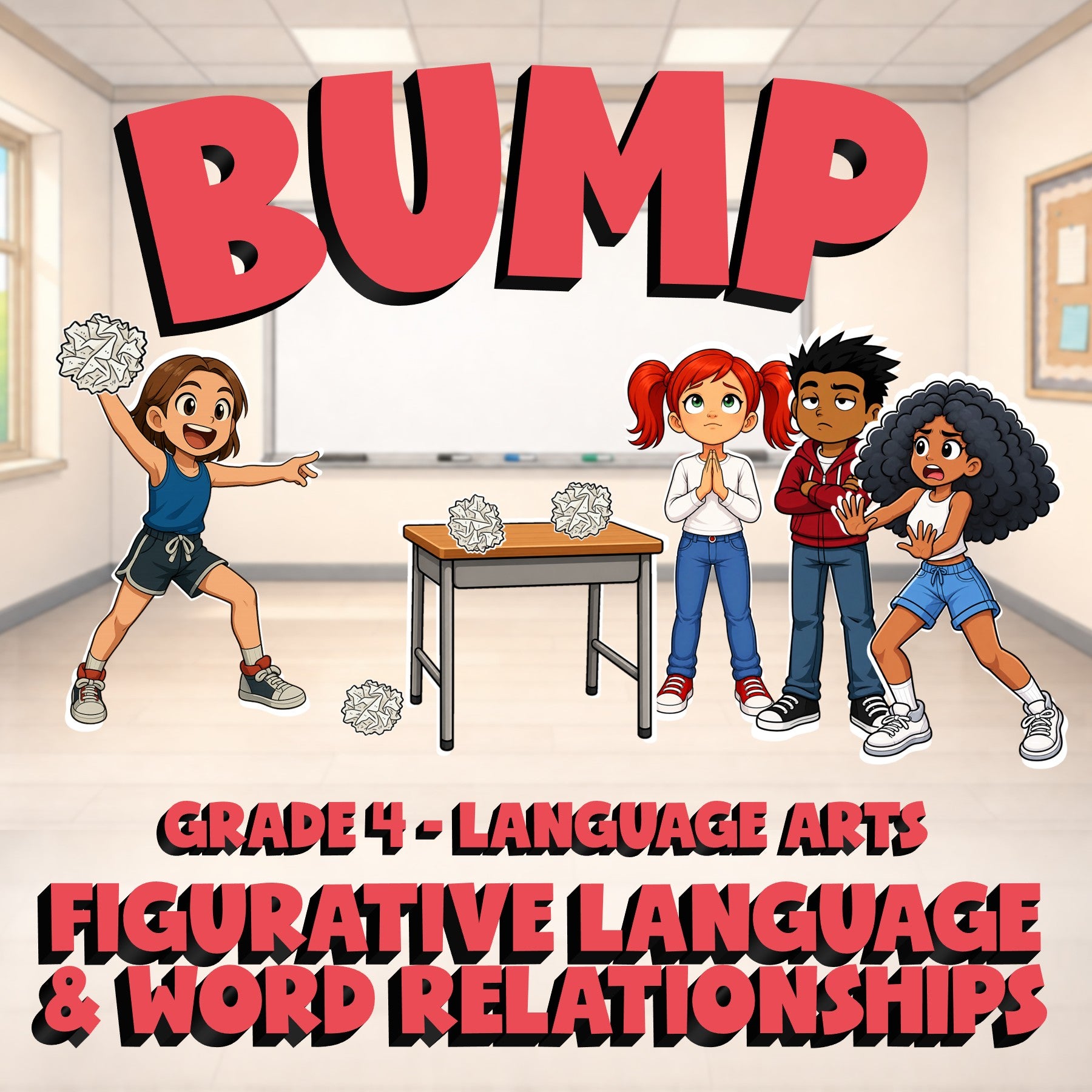 Figurative Language & Word Relationships BUMP ELA Game - No Prep Grade 4 Review