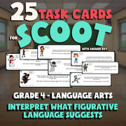 Interpret What Figurative Language Suggests SCOOT TASK CARDS ELA Game - Grade 4