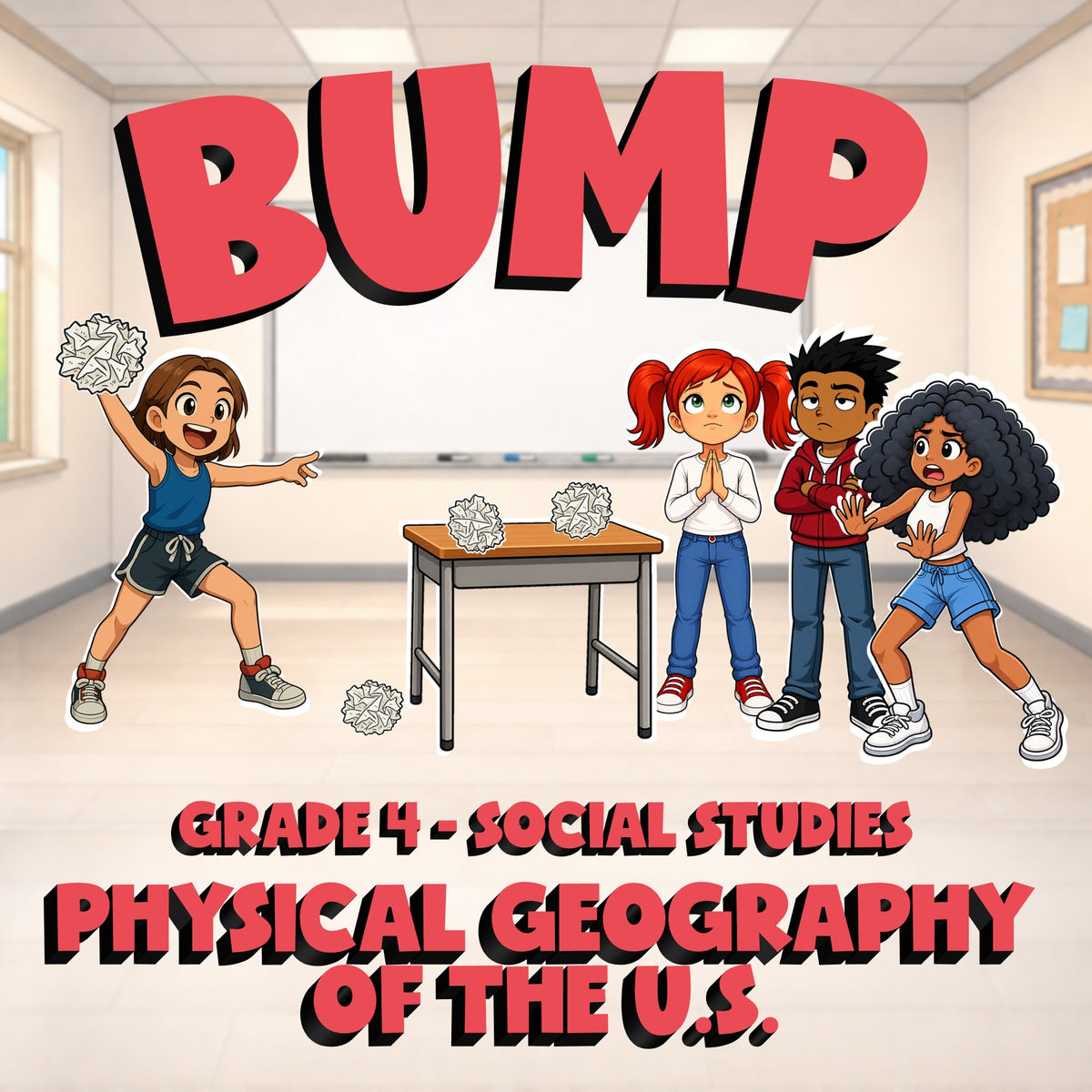 Physical Geography of the U.S. BUMP Socials Game - No Prep Grade 4 Review