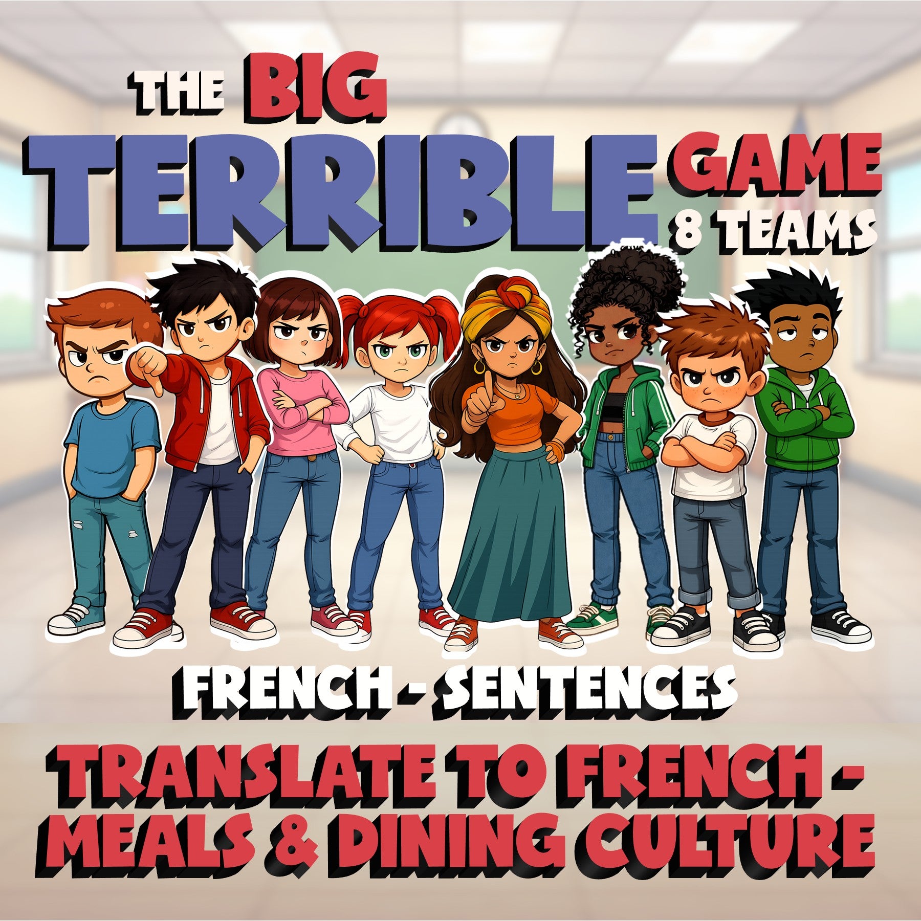 Translate to French - Meals & Dining Culture BIG TERRIBLE GAME - French Exercise
