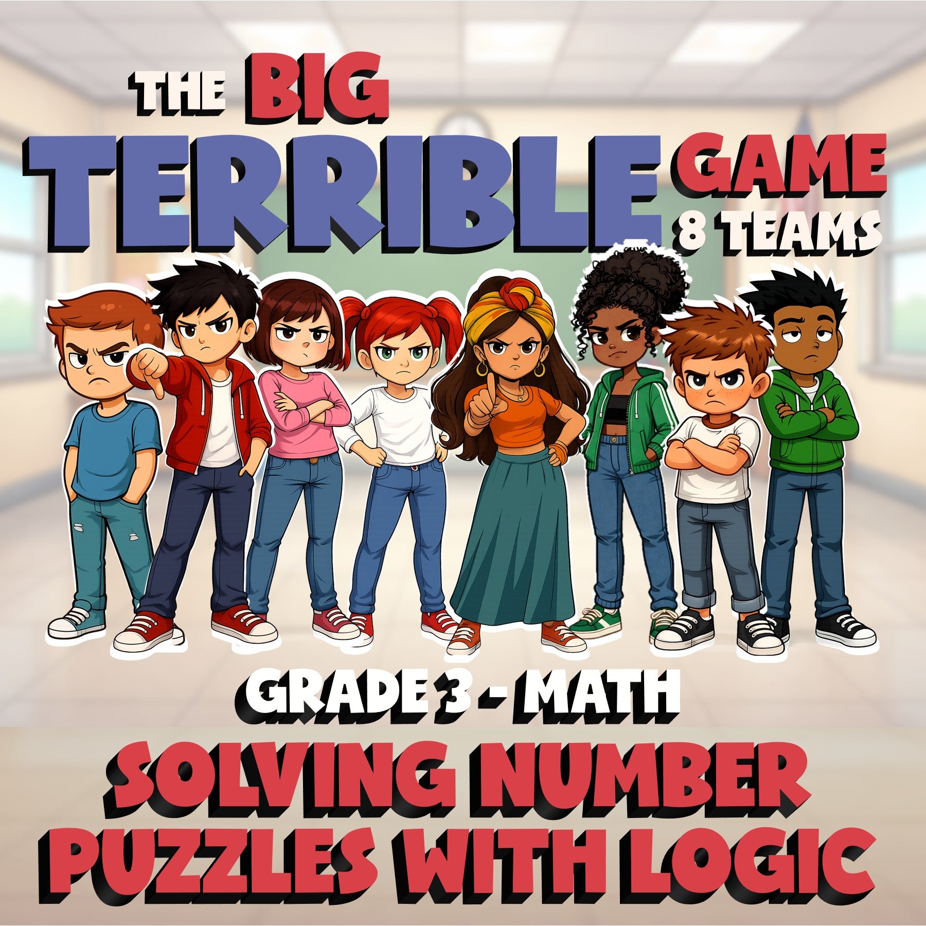 Solving Number Puzzles with Logic BIG TERRIBLE GAME - Grade 3 Math Review