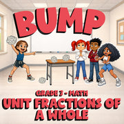Unit Fractions of a Whole BUMP Math Game - No Prep Grade 3 Review Activity