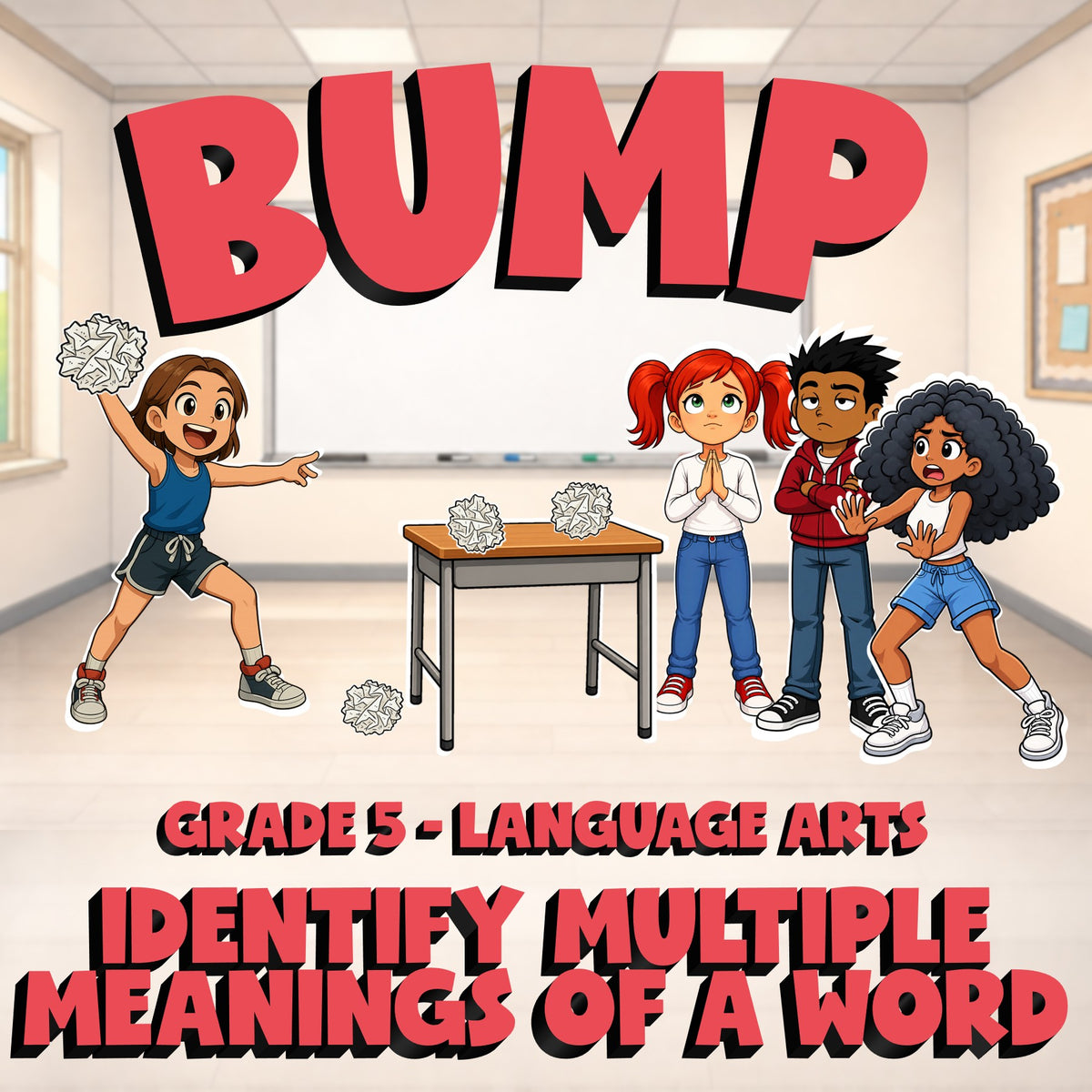 Identify Multiple Meanings of a Word BUMP ELA Game - No Prep Grade 5 Review