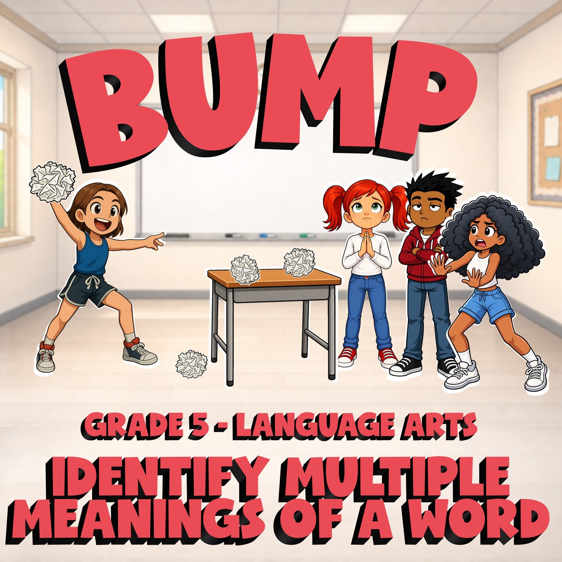 Identify Multiple Meanings of a Word BUMP ELA Game - No Prep Grade 5 Review