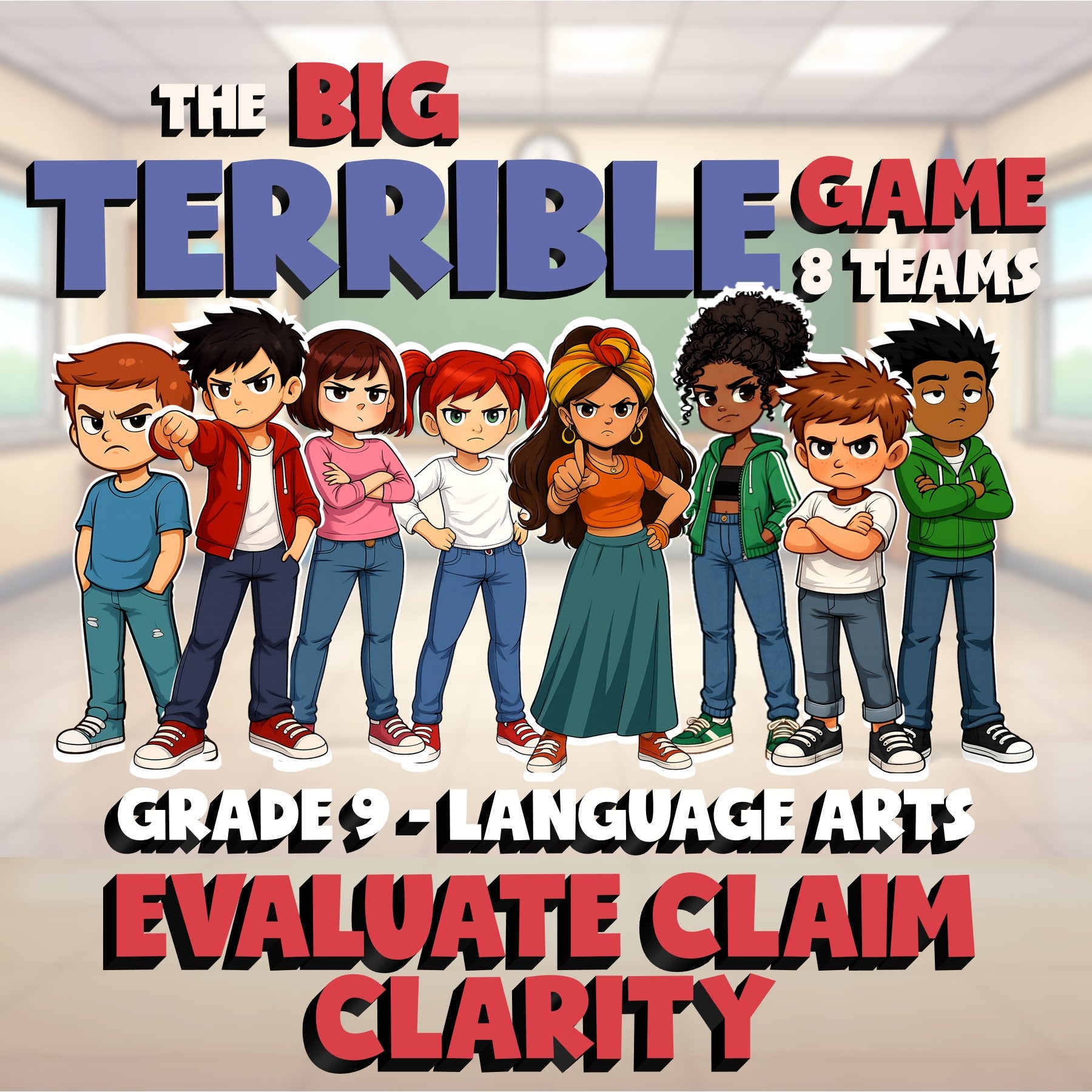 Evaluate Claim Clarity BIG TERRIBLE GAME - No Prep Grade 9 ELA Review Activity