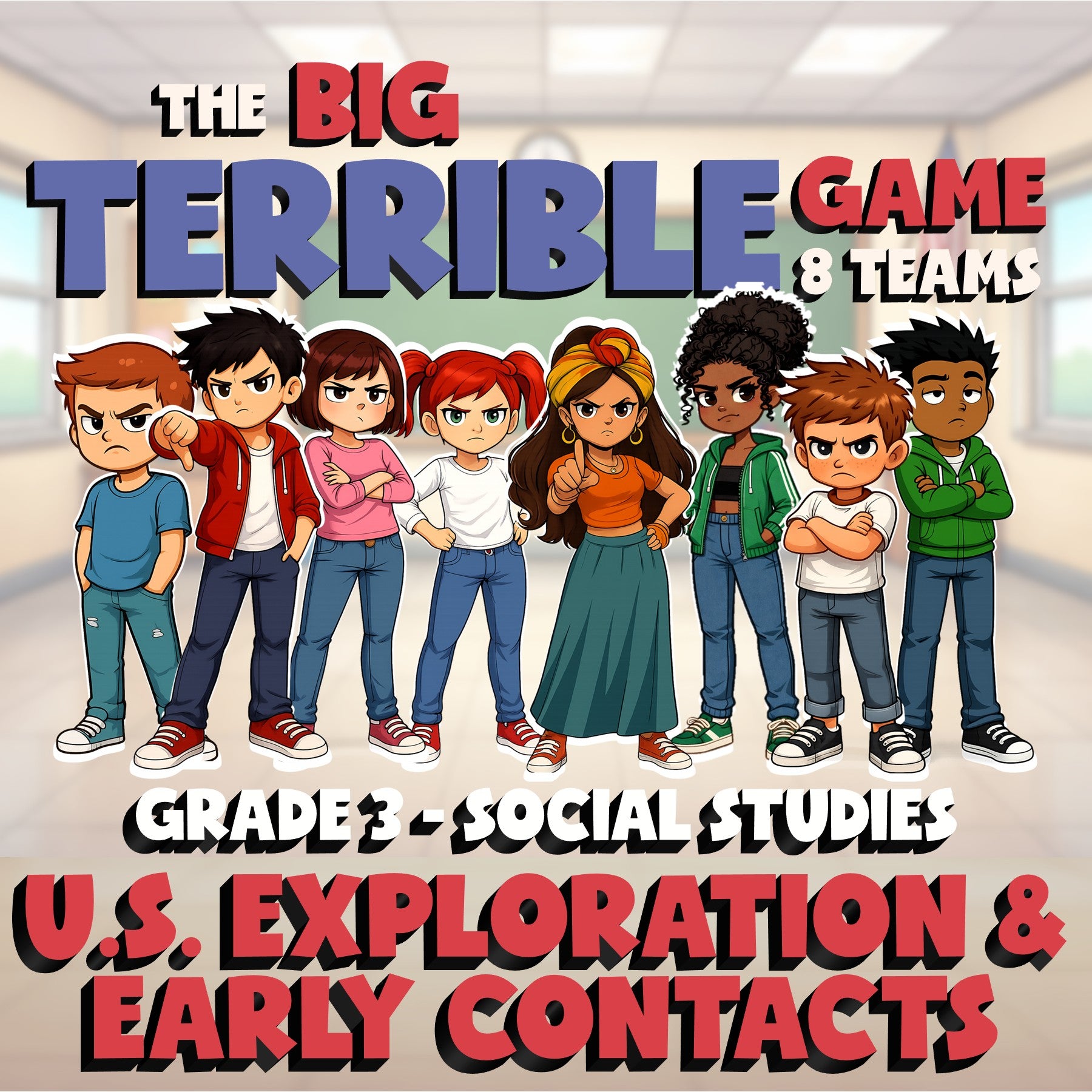 U.S. Exploration & Early Contacts BIG TERRIBLE GAME - Grade 3 Socials Review