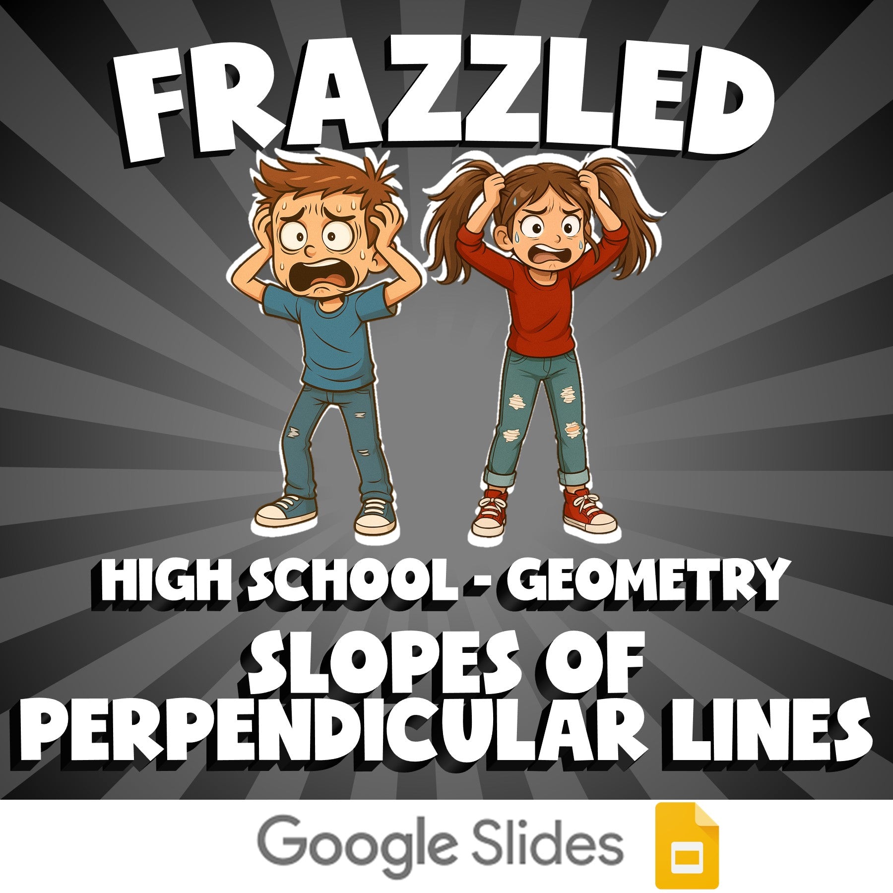 Slopes of Perpendicular Lines FRAZZLED Math Game - No Prep Geometry Review