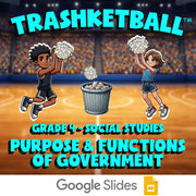Purpose & Functions of Government TRASHKETBALL Socials Game - No Prep Grade 4