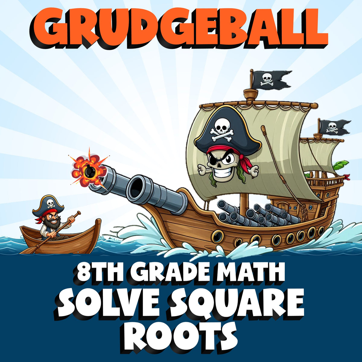 Solve Square Roots GRUDGEBALL Math Game - No Prep Grade 8 Review Activity